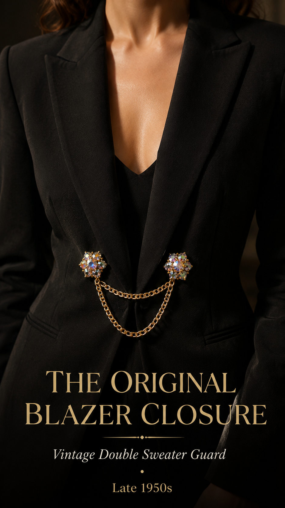Double sweater guard spilla doppia gioiello per cardigan e blazer con Aurora Borealis