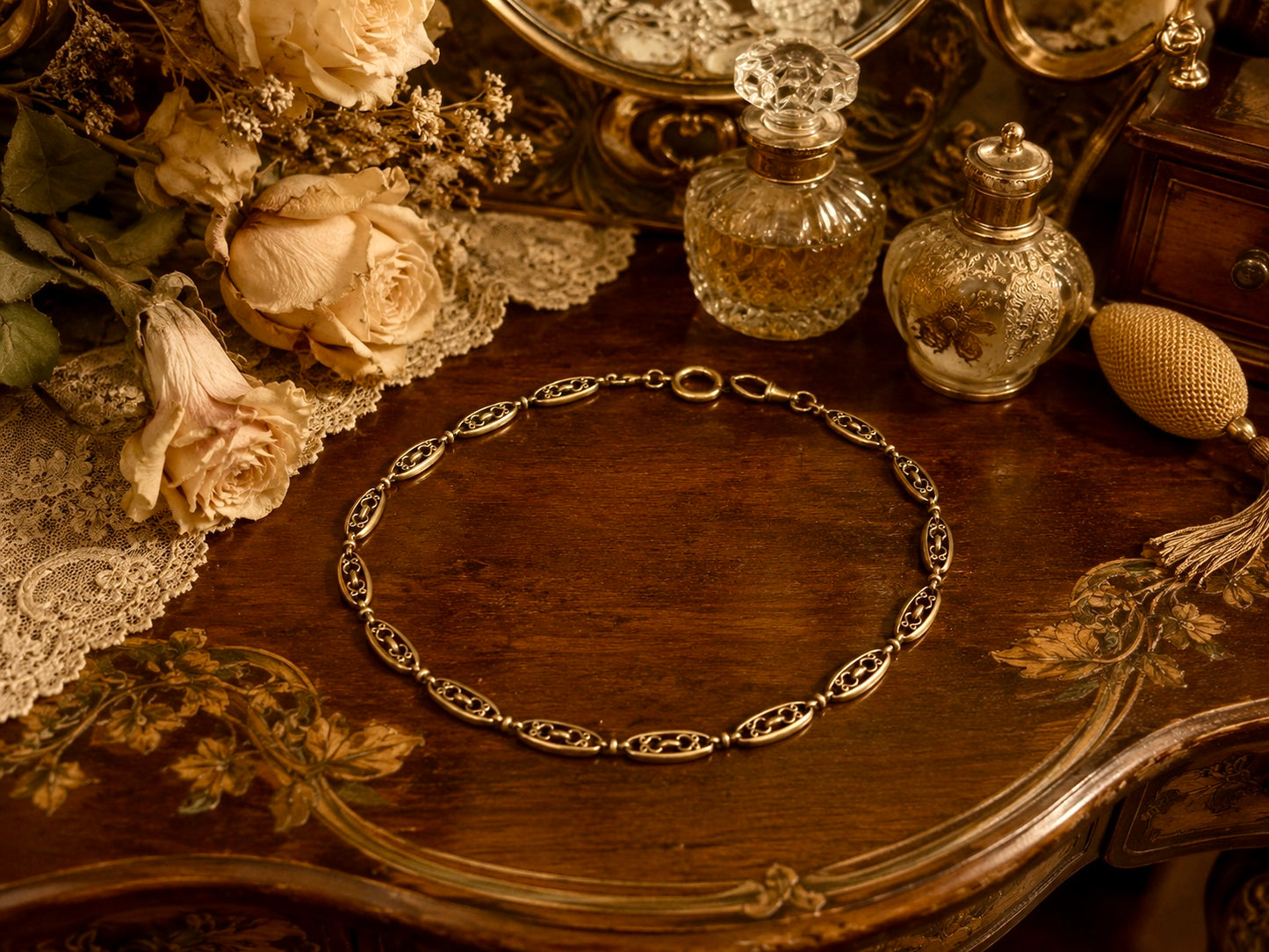 Antica catena da panciotto Albert Chain laminata oro FIX anni ‘20