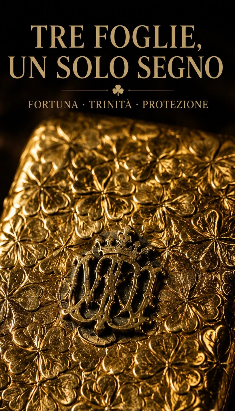 Antico vesta case Notre Dame de Lourdes con trifogli, dorato, primo ‘900
