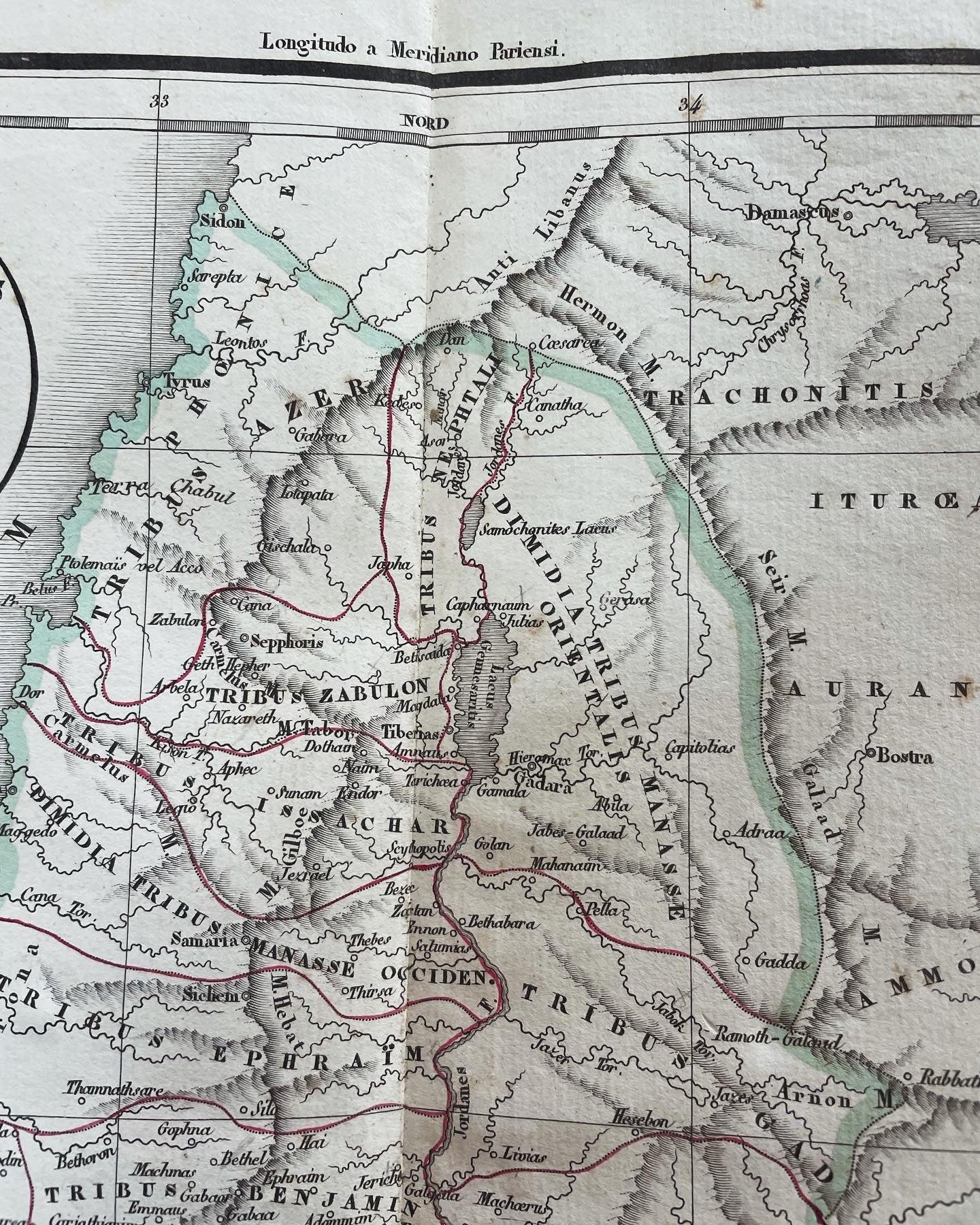 Map 1830 Delamarche 12 Tribes Israel