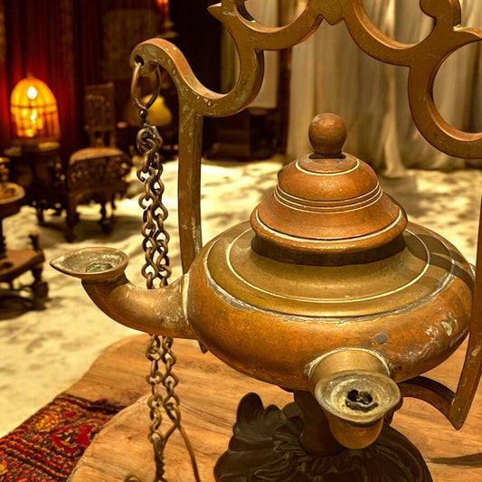 Antica lampada votiva ad olio Samai, India Meridionale ca anni ‘30