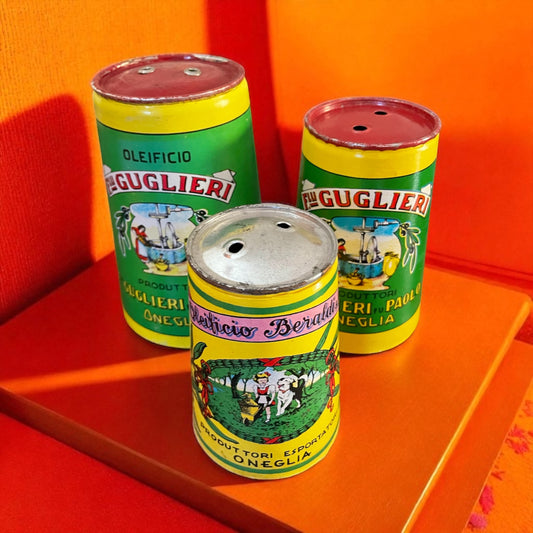 Tris cappellotti pubblicitari vintage anni ‘50 per olio d’Oliva