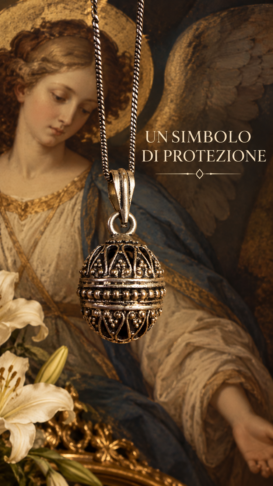 Collana vintage chiama angeli che suona per Angelo Custode