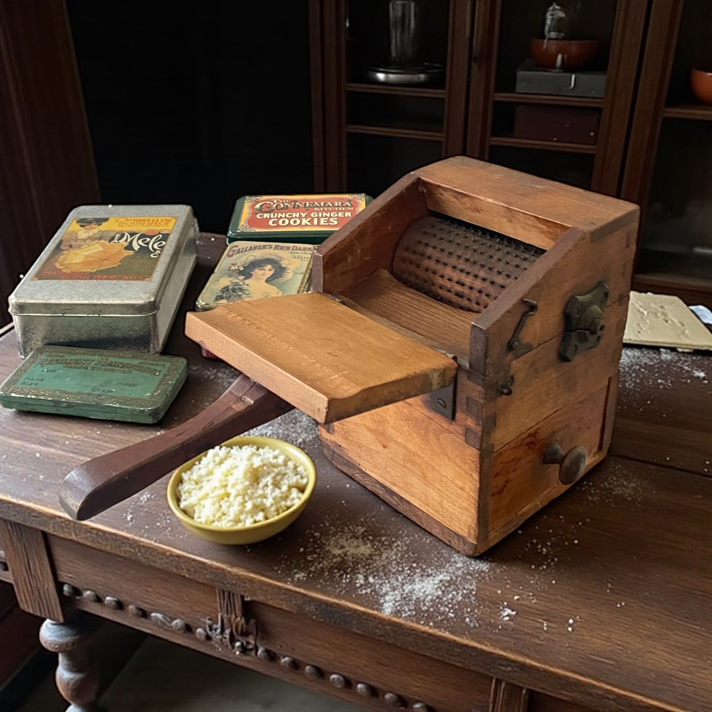 Antica grattugia “igienica brevettata italiana Tina” a manovella, ca anni ‘20 - ‘30