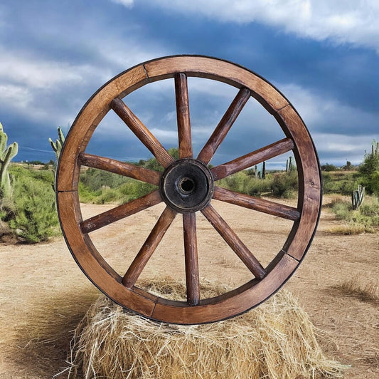 Ancient wagon wheel