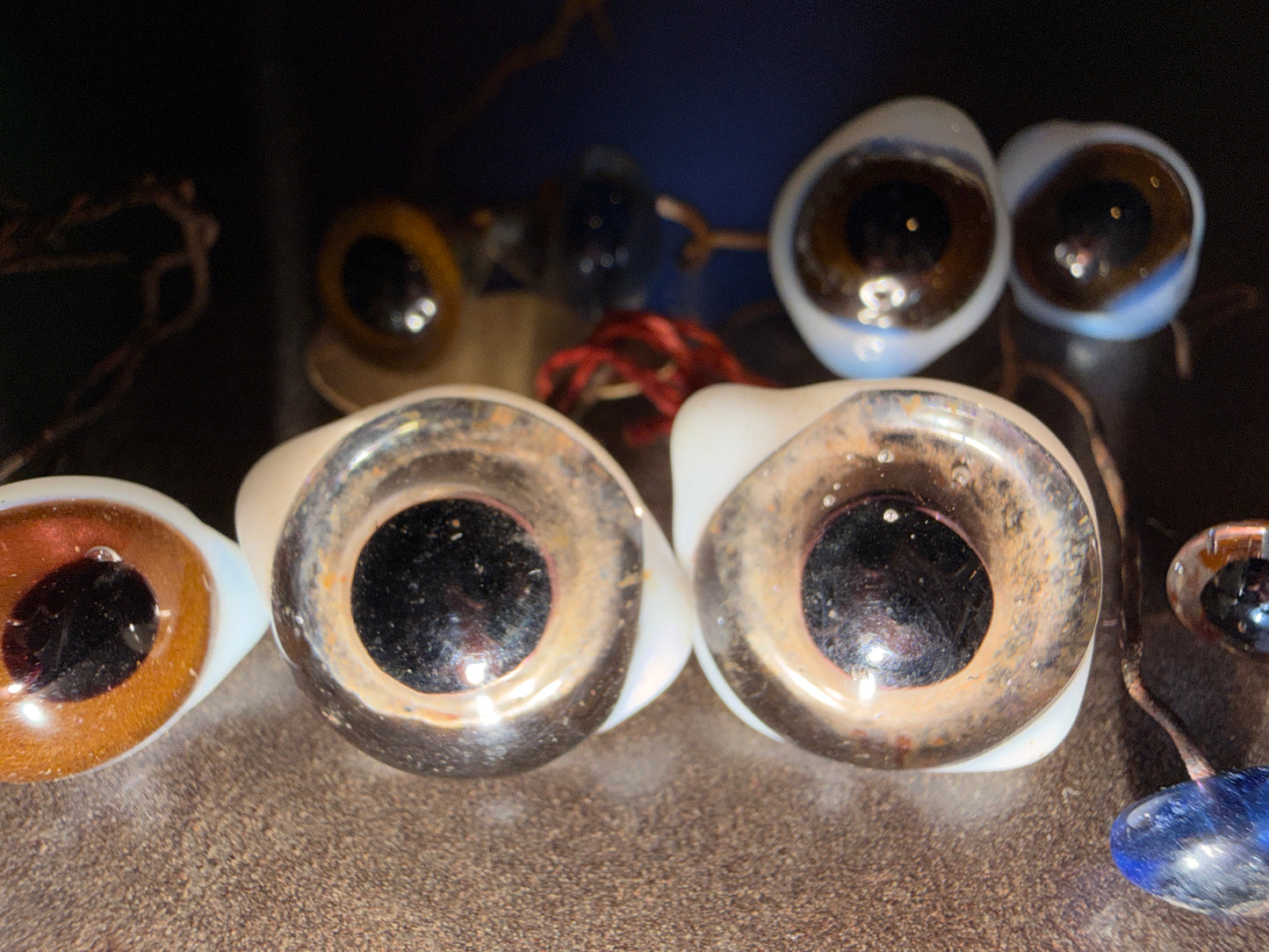 Set occhi di vetro per bambole e pupazzi, anni ‘20 - ‘30 da antico laboratorio