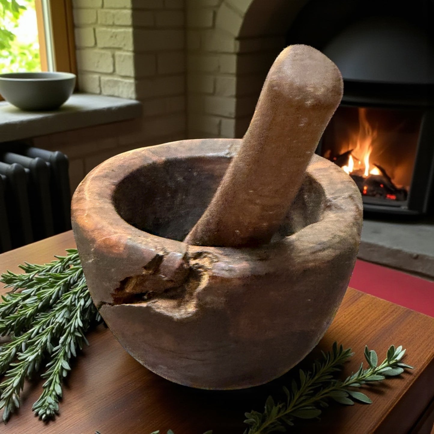 Mortaio e pestello antichi prov. da area alpina franco - italiana