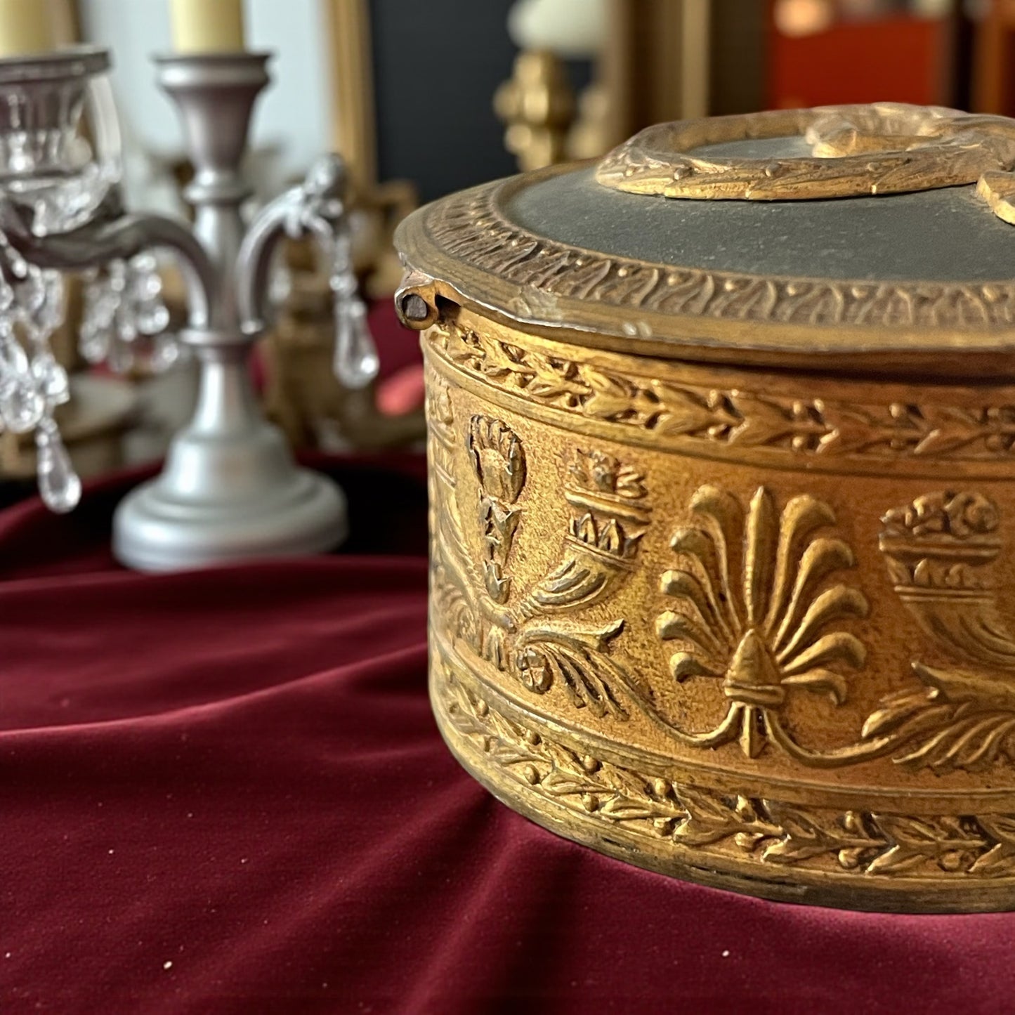 Scrigno da boudoir bronzo dorato ottocentesco