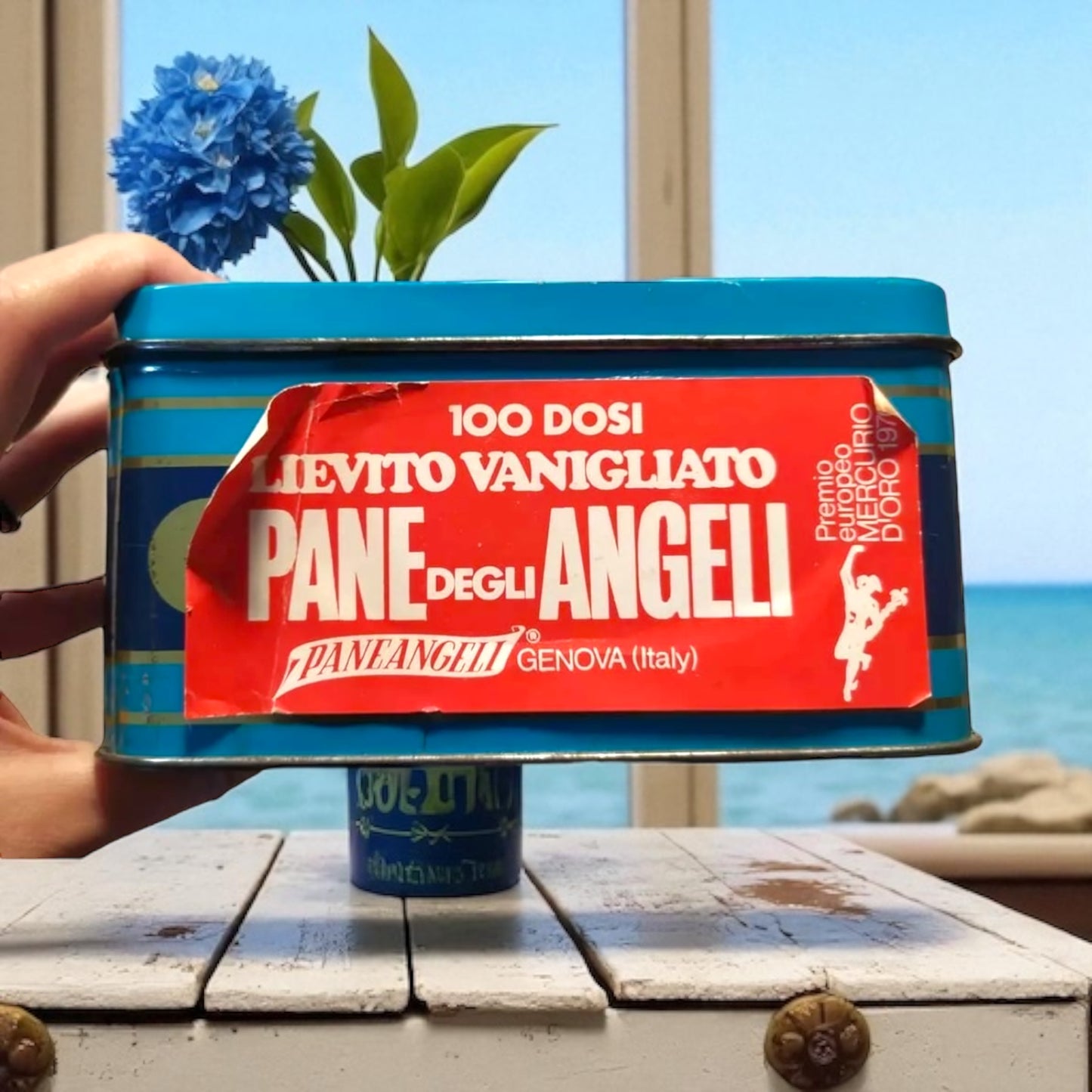 Scatola latta Lievito Pane degli Angeli 1971