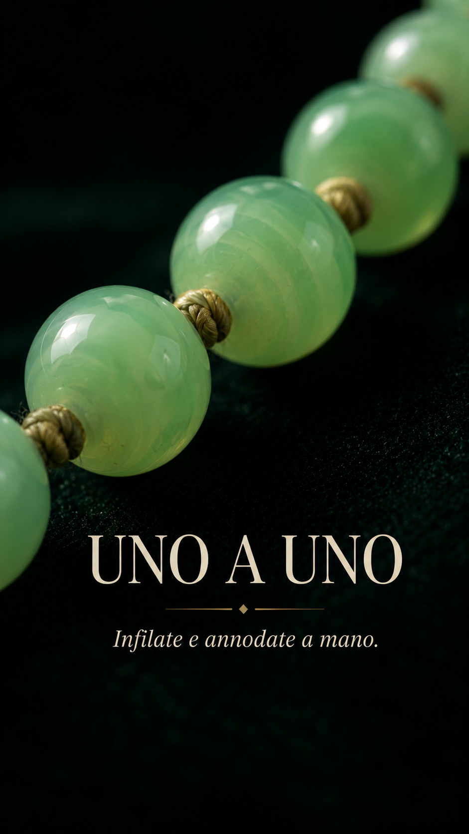 Collana collier perle di Jade Glass degradé anni ‘40 con chiusura a barilotto