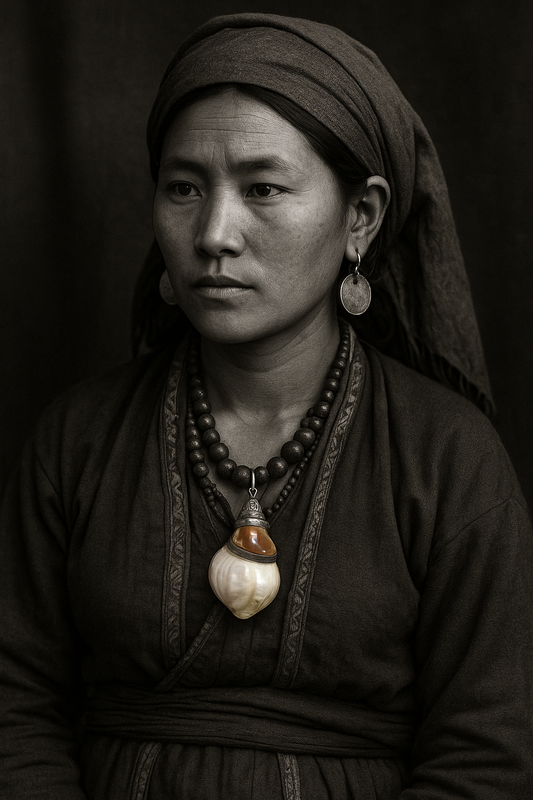 Pendente asiatico in vere conchiglie con vano segreto porta veleno