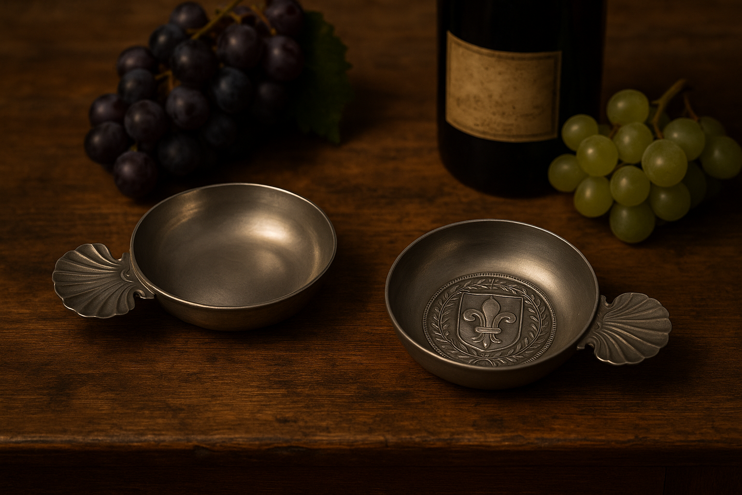 Coppia di taste-vin francesi argentati