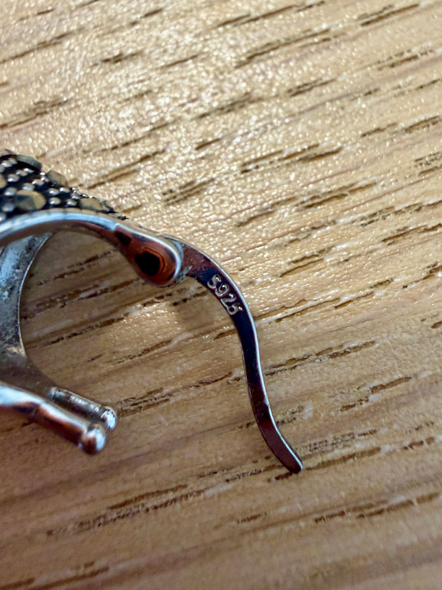 Orecchini argento 925 marcasiti e perla, contemporanei, nuovi
