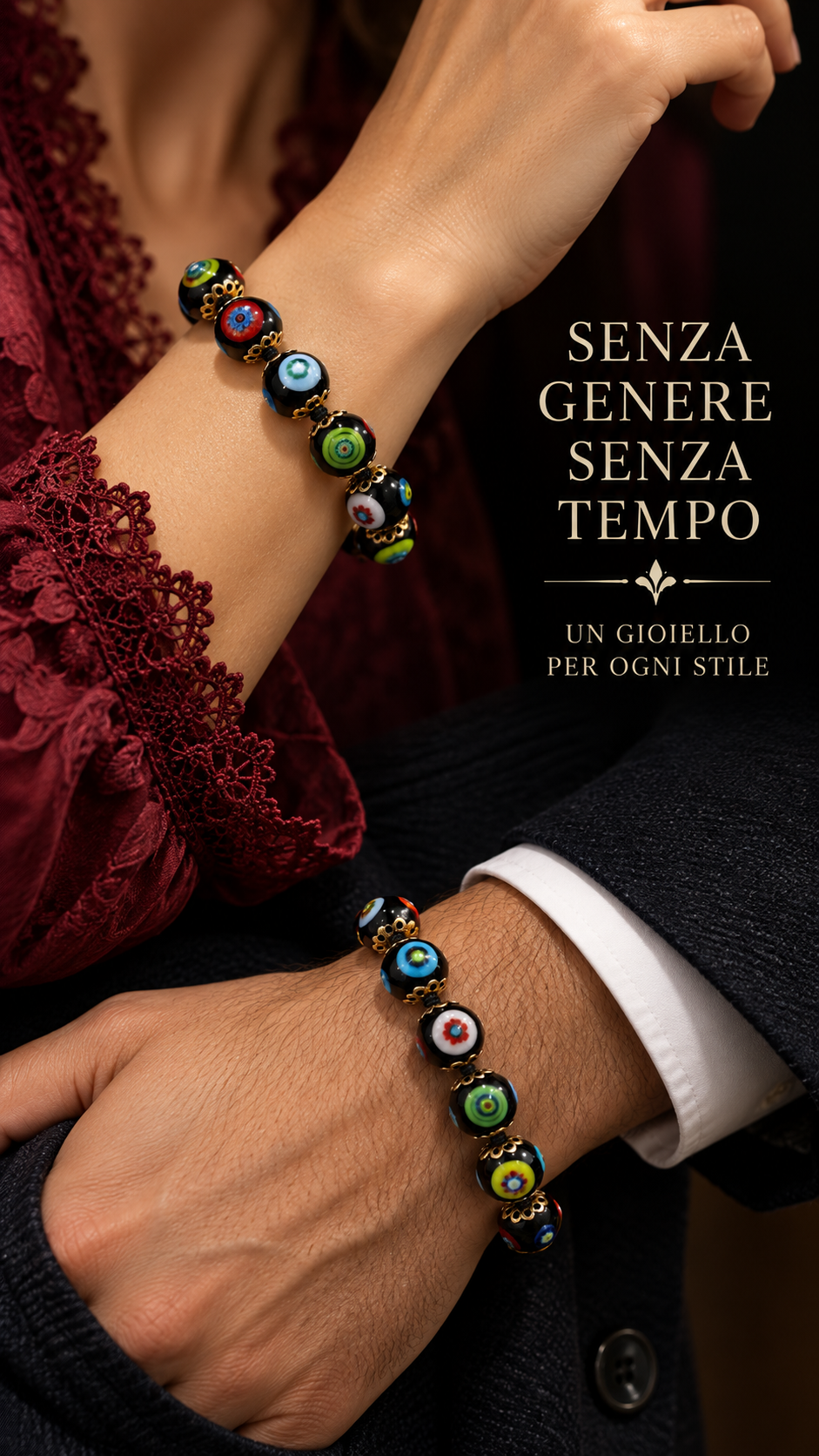 Bracciale vintage murrine millefiori