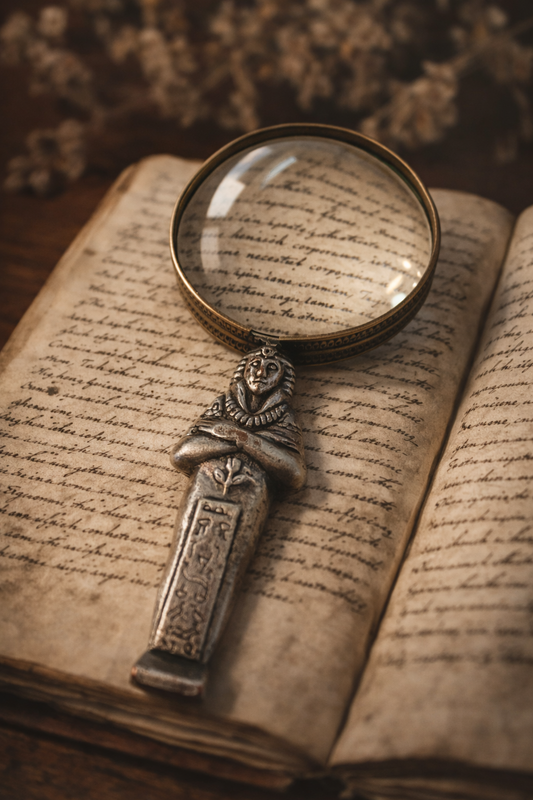 Lente di ingrandimento antica ispirata all’Egittologia, prima metà ‘900