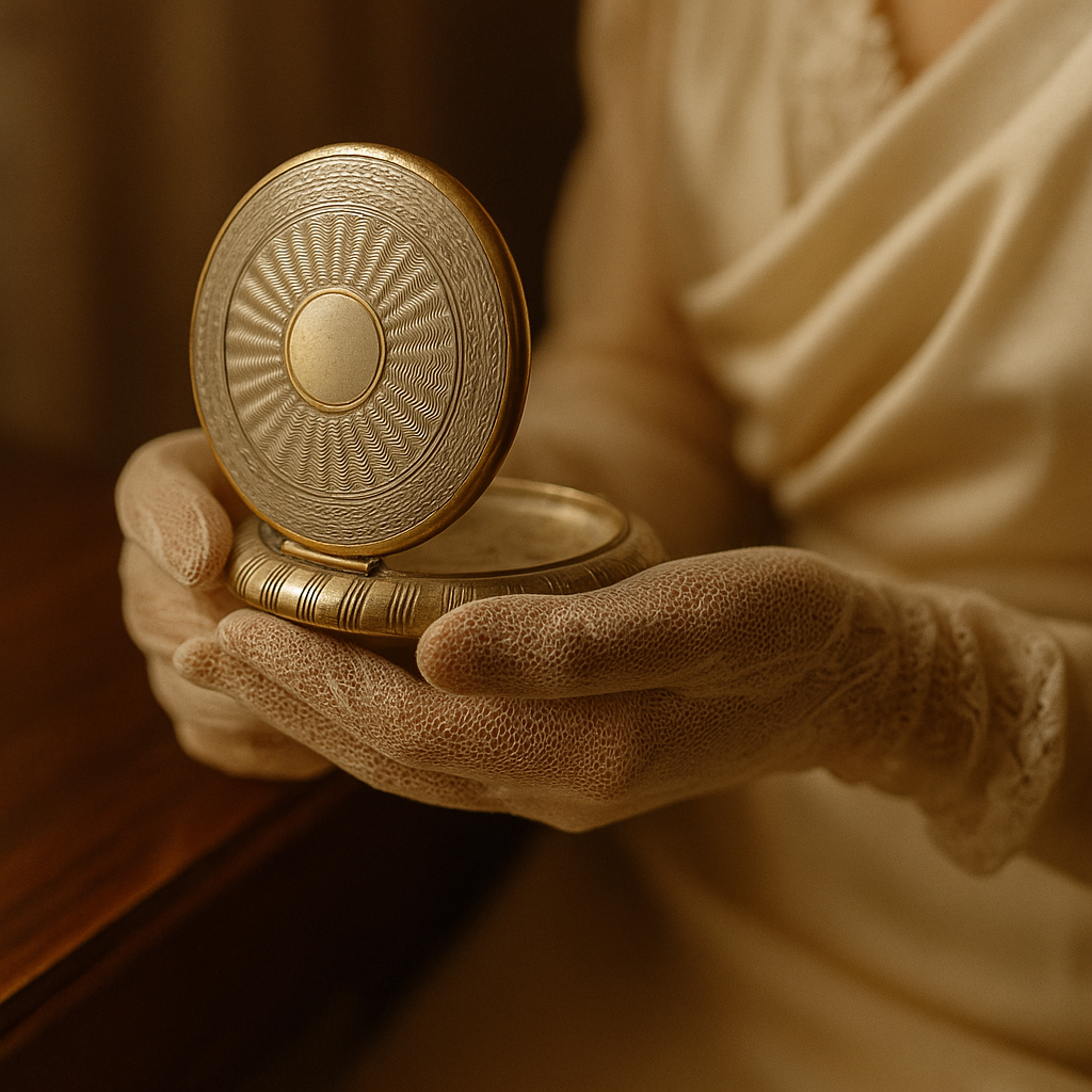 Antica Cipriera in argento anni 30 con lavorazione guilloché