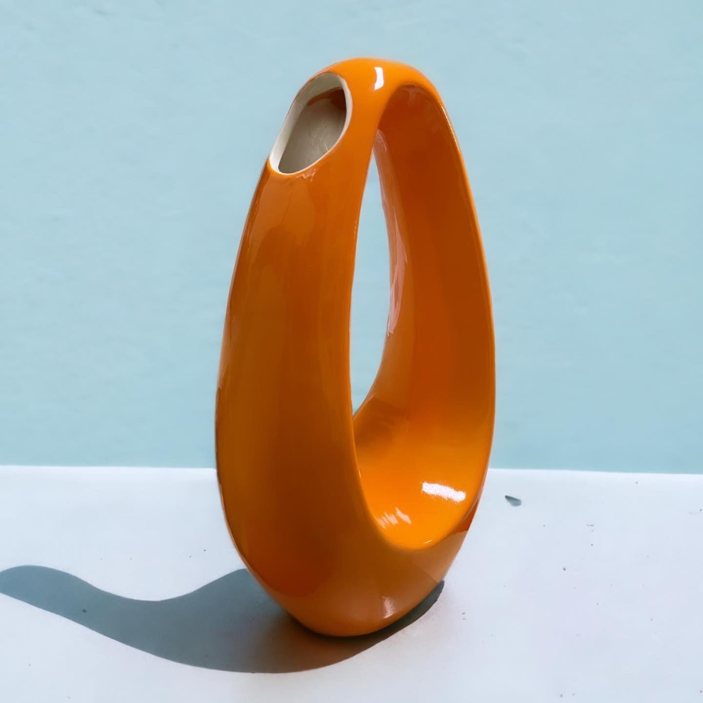 Orange space age vase scandinavian design