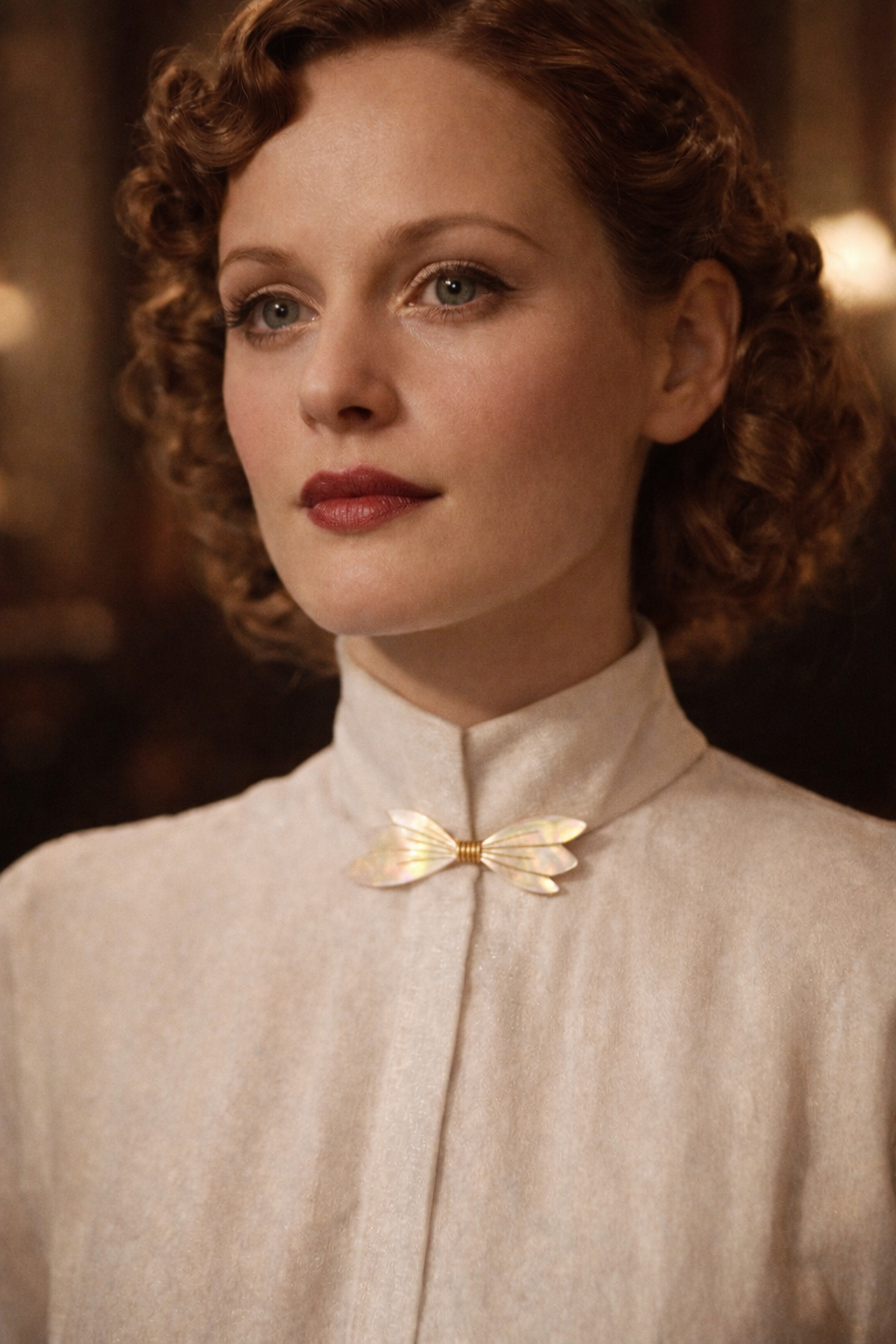 Antica Spilla broche de cou in madreperla anni 30 a guisa di fiocco