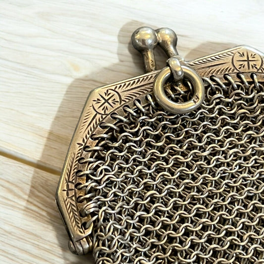Porta monete e accessori da chatelaine, epoca vittoriana, argento