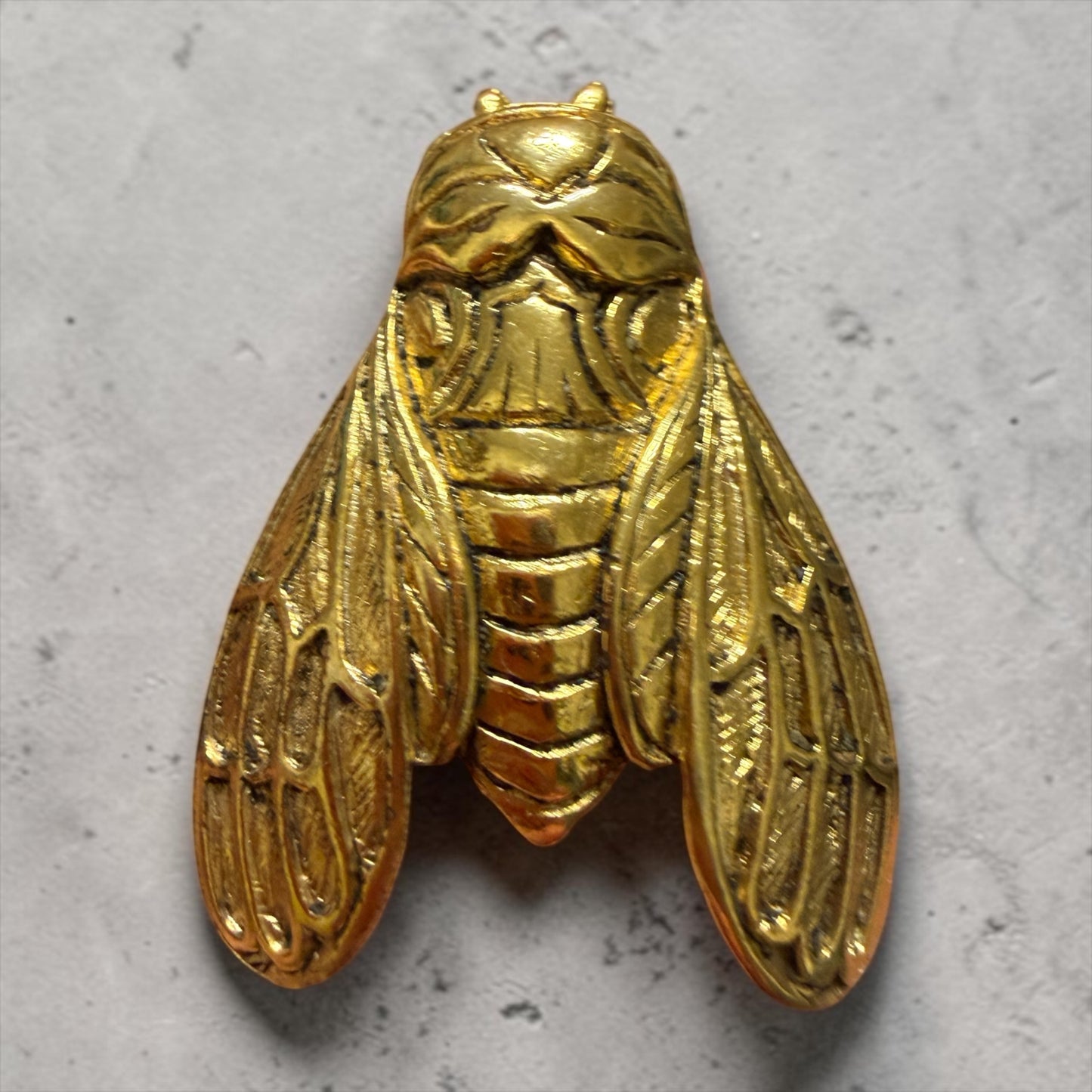 Spilla cicala dorata vintage designer René Gouin