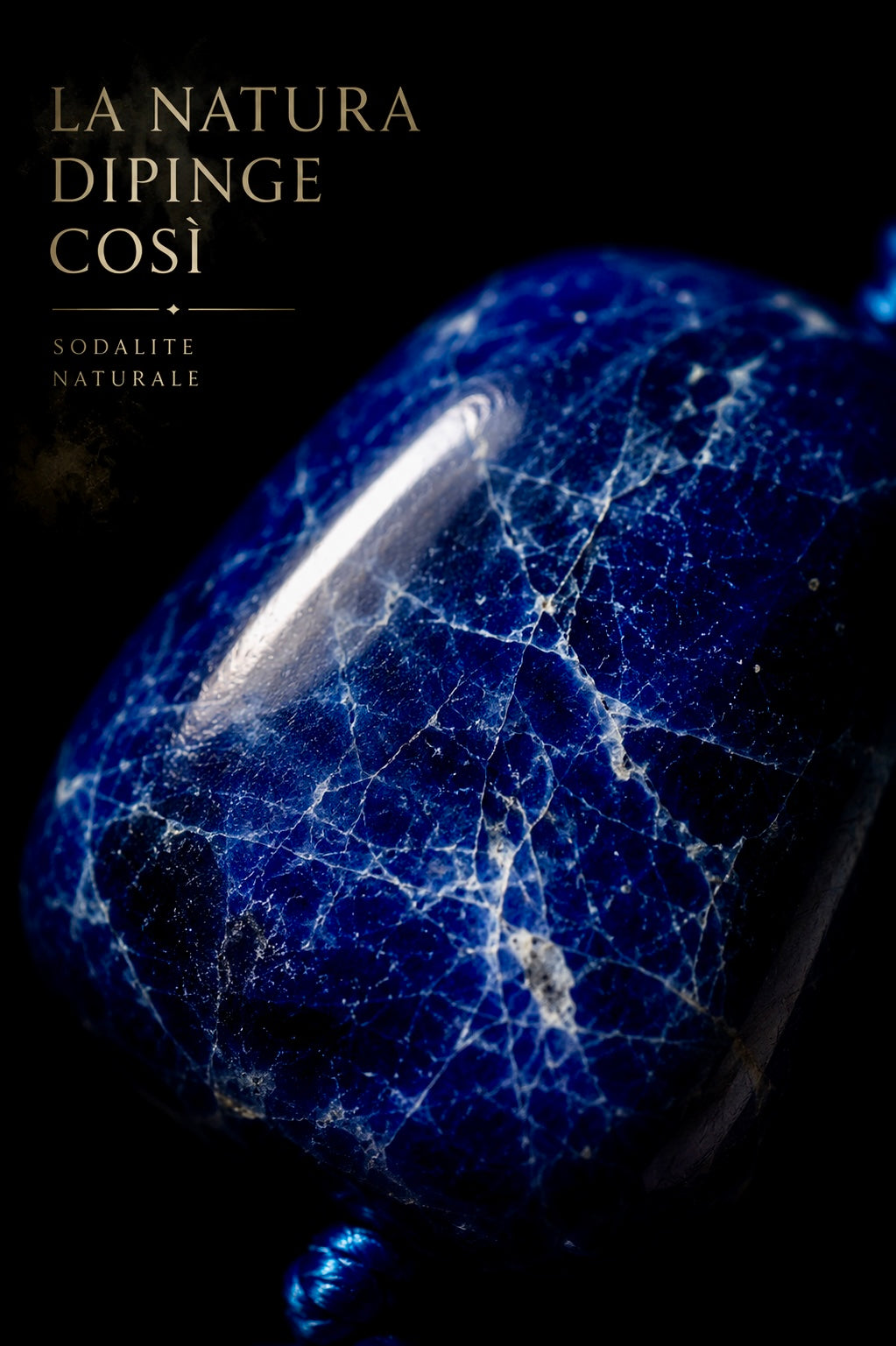 Splendida collana in autentica sodalite con chiusura gioiello