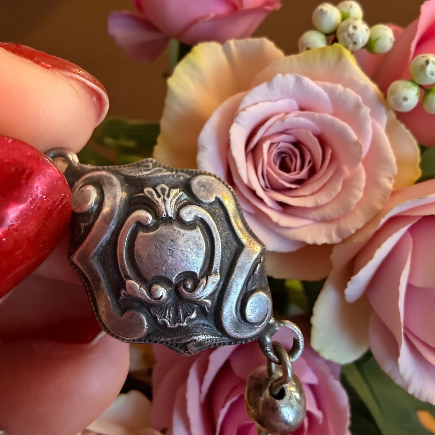 Collana girocollo con breloque d’argento da panciotto di fine ‘800