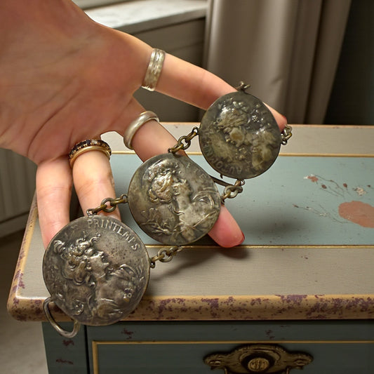 Bracciale allegorico quattro stagioni Art Nouveau, fine ‘800 primo ‘900