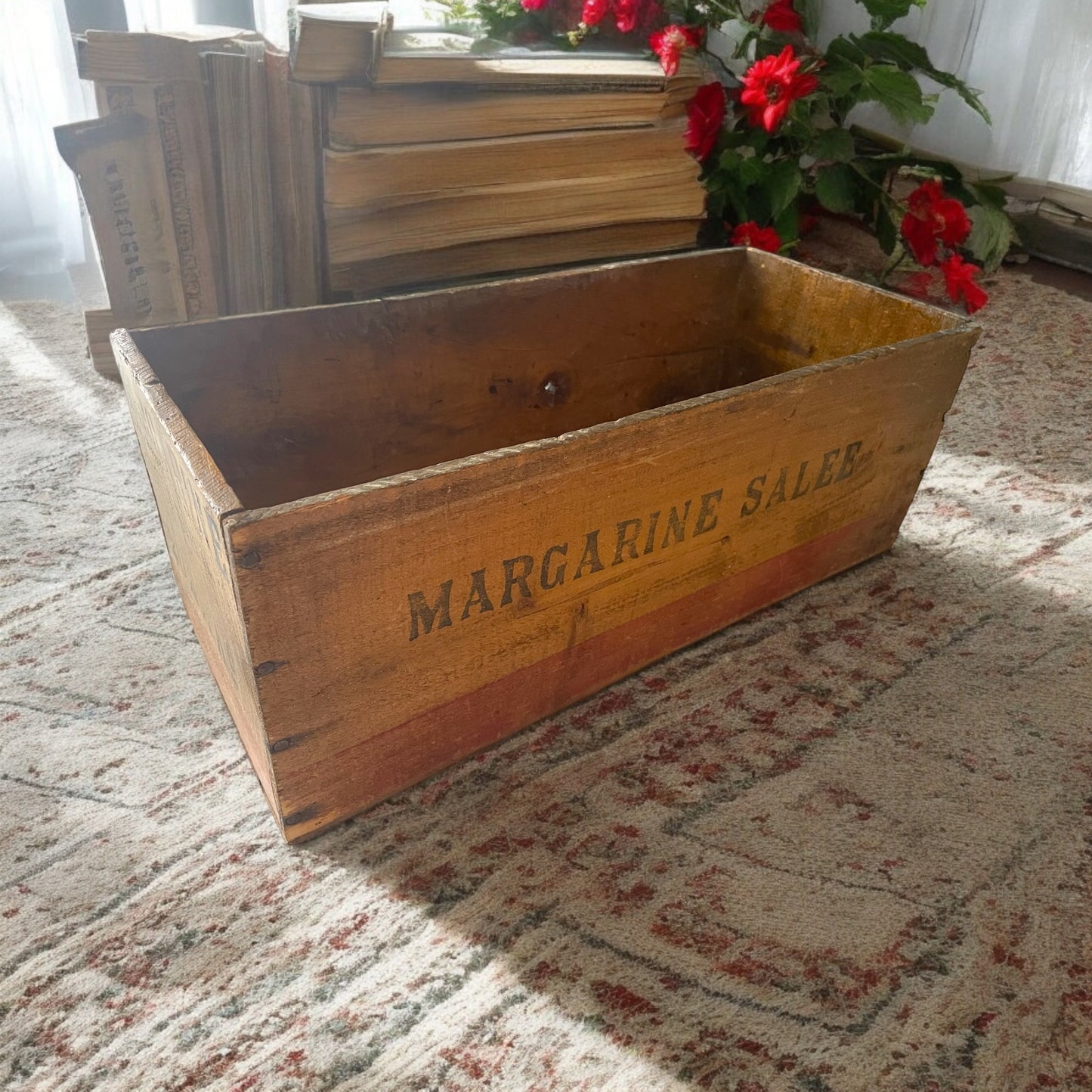 Pair of Antique Food Boxes Margarine