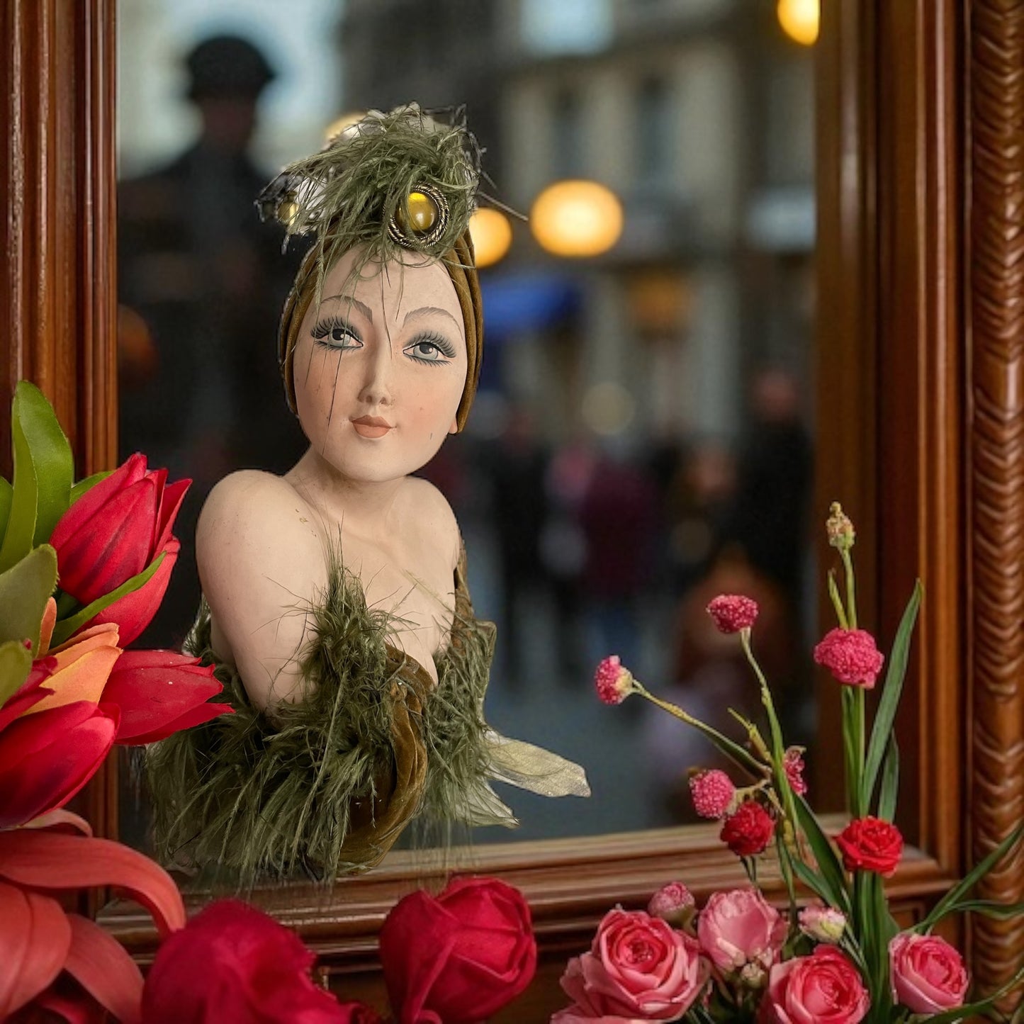 Superbo busto donna bisquit cappelleria francese, art déco anni ‘30