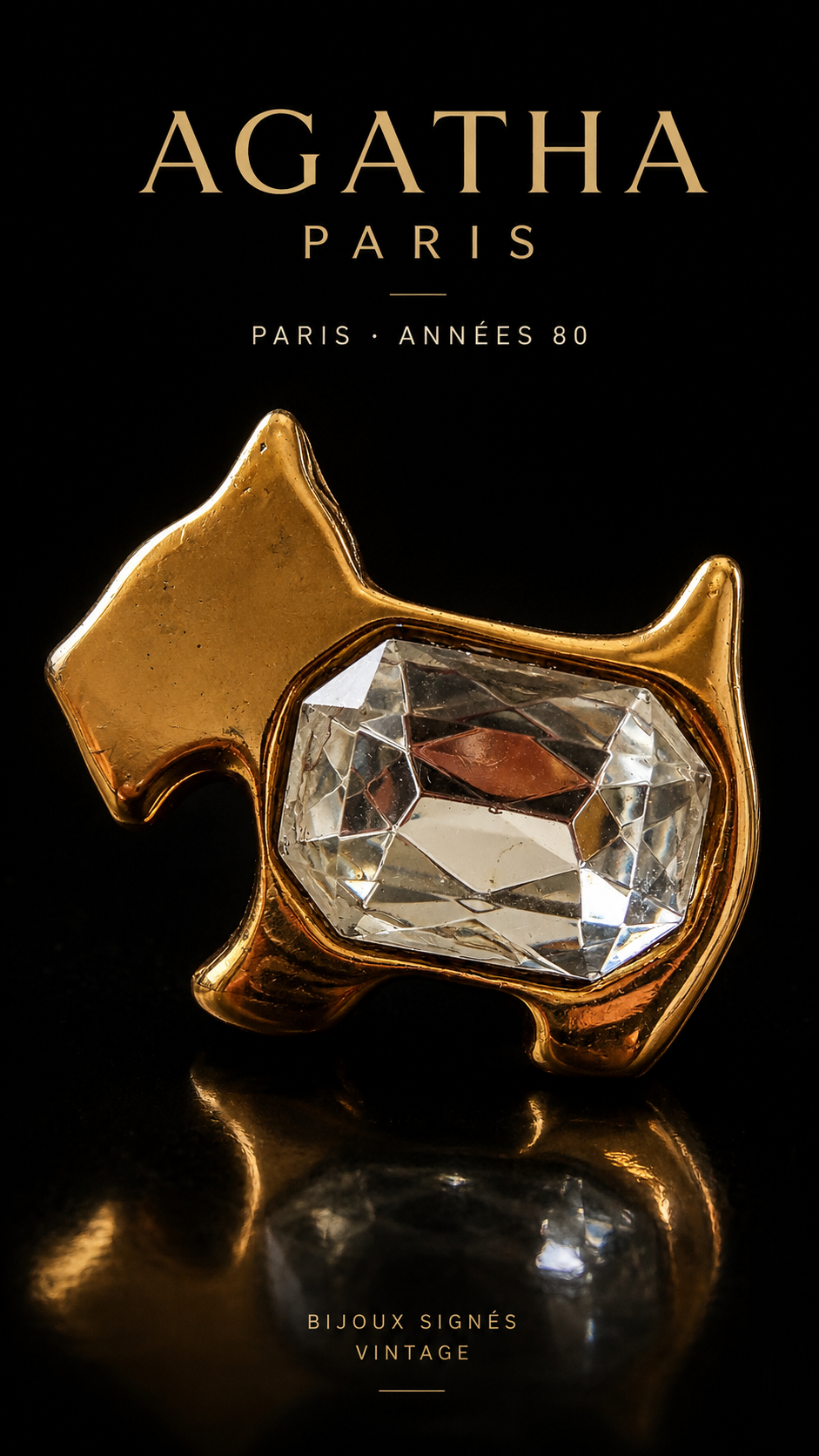 Spilla cane Scottie firmata Agatha Paris anni ‘80