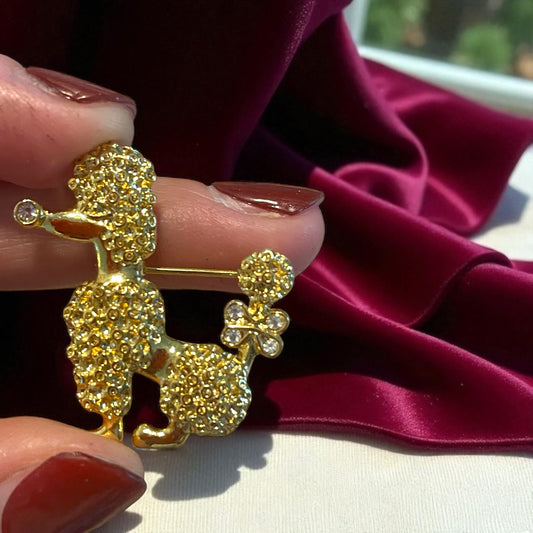 Spilla barboncino strass anni ‘60