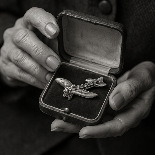 Spilla aeronautica d’epoca, biplano anni 20-30