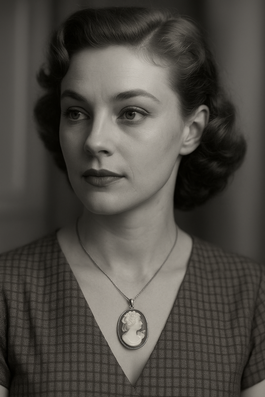 Spilla-pendente cameo su conchiglia, circa metà novecento