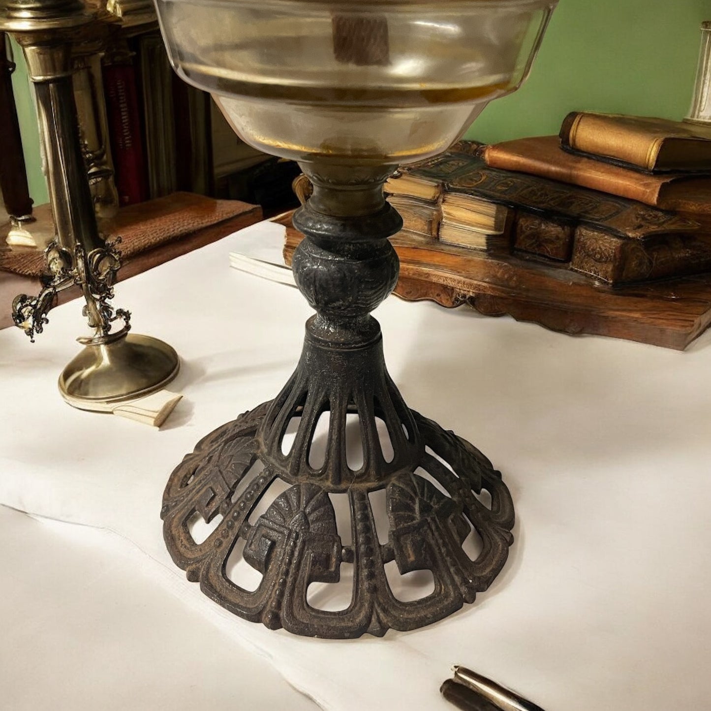 Antica lampada a petrolio Brenner Wien art déco