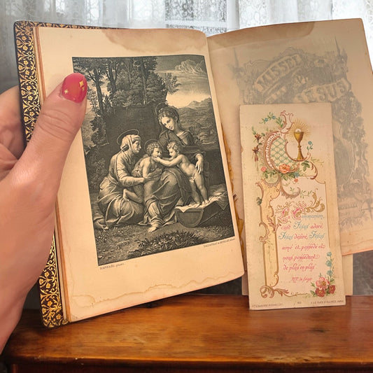 Antico messale con ricordi prima Comunione, 1903