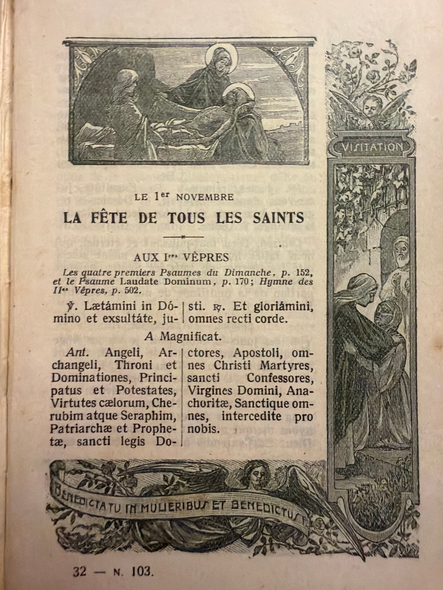 Antico messale romano edito 1923 con rametti di bosso