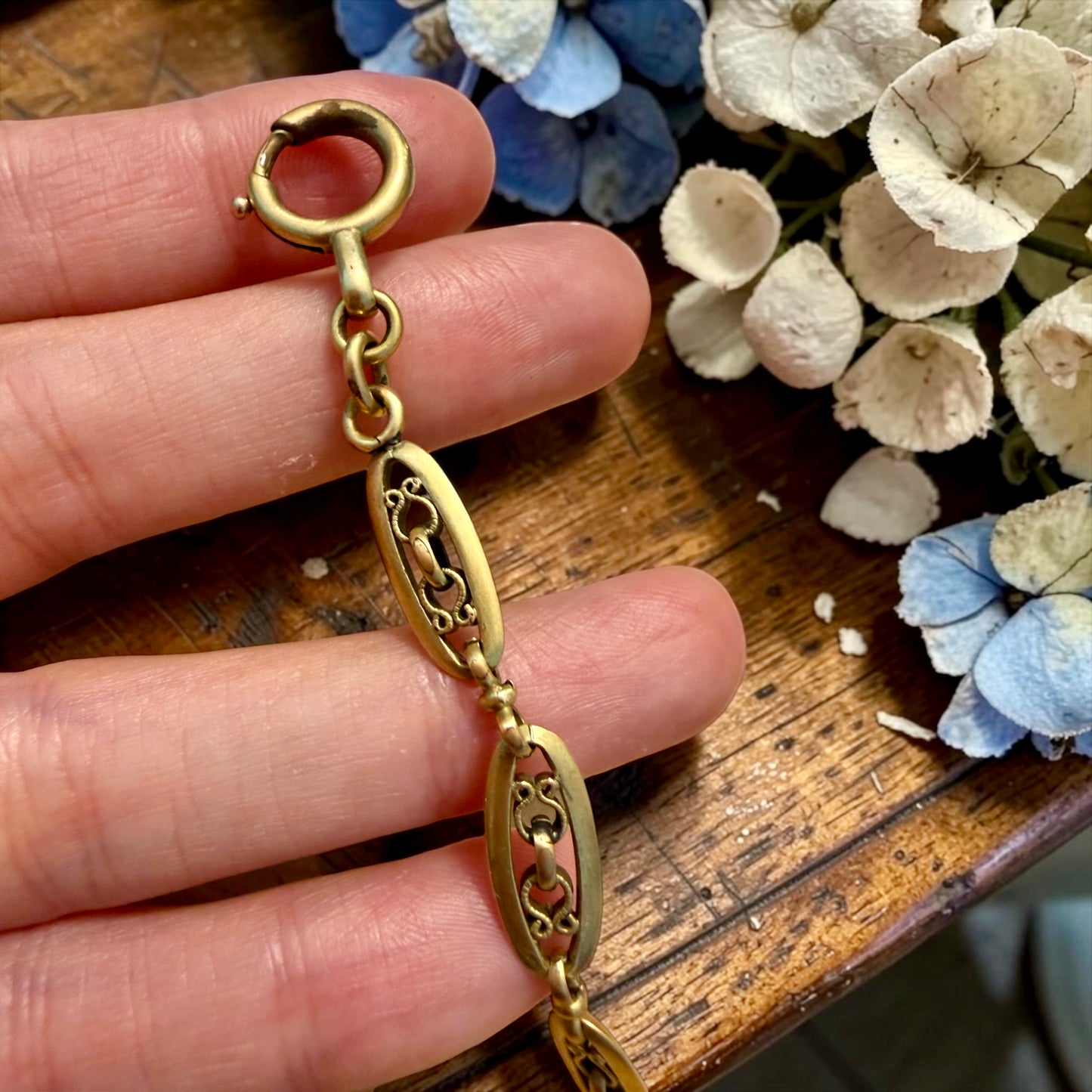 Antica catena da panciotto Albert Chain laminata oro FIX anni ‘20