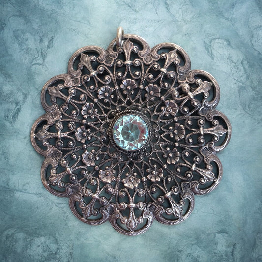 Stupendo antico pendente in argento anni ‘20 - ‘30