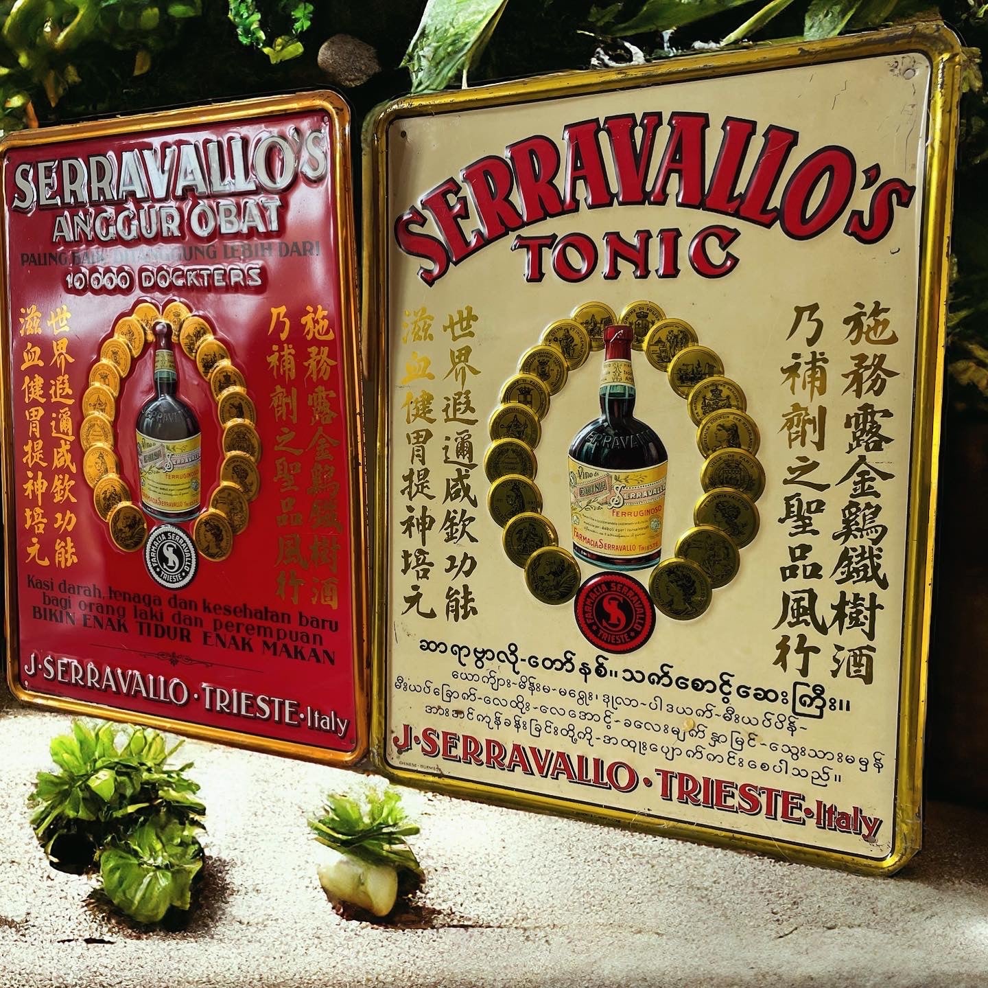 Serravallo China Wine Signs Pair