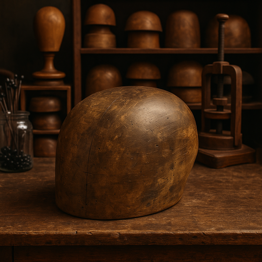 Antica forma da cappello da modisteria Belga, primo ‘900