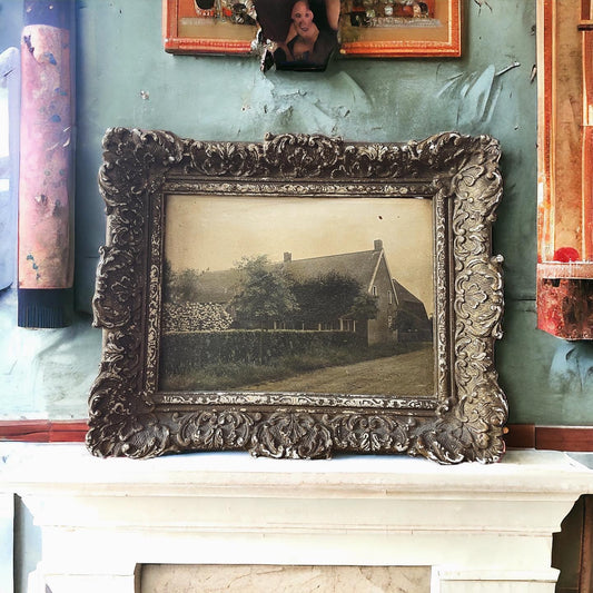 Antique frame with Dutch farm photograph