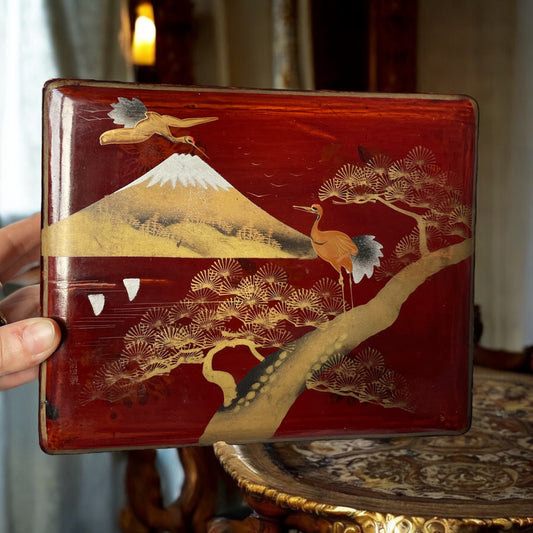 Scatola giapponese maki-e con Monte Fuji, primissimo ‘900