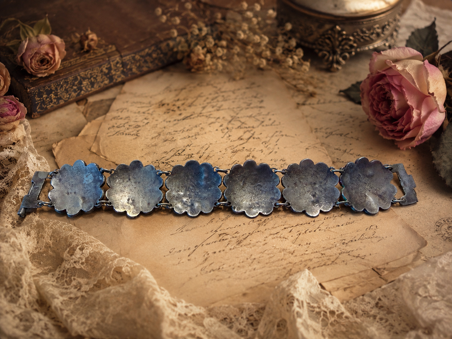 Antico bracciale egiziano anni ‘20 in argento titolo 800