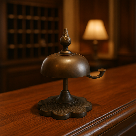 Antico campanello a molla da banco, tardo Liberty anni 30 40