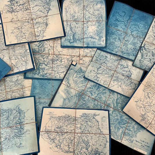 Lotto mappe francesi militari Stato Maggiore fine ‘800 frontiera Italia - Francia