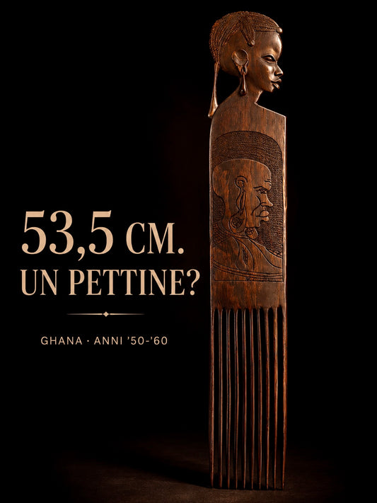 Pettine tradizionale scultoreo africano Duafe, 53,5 cm