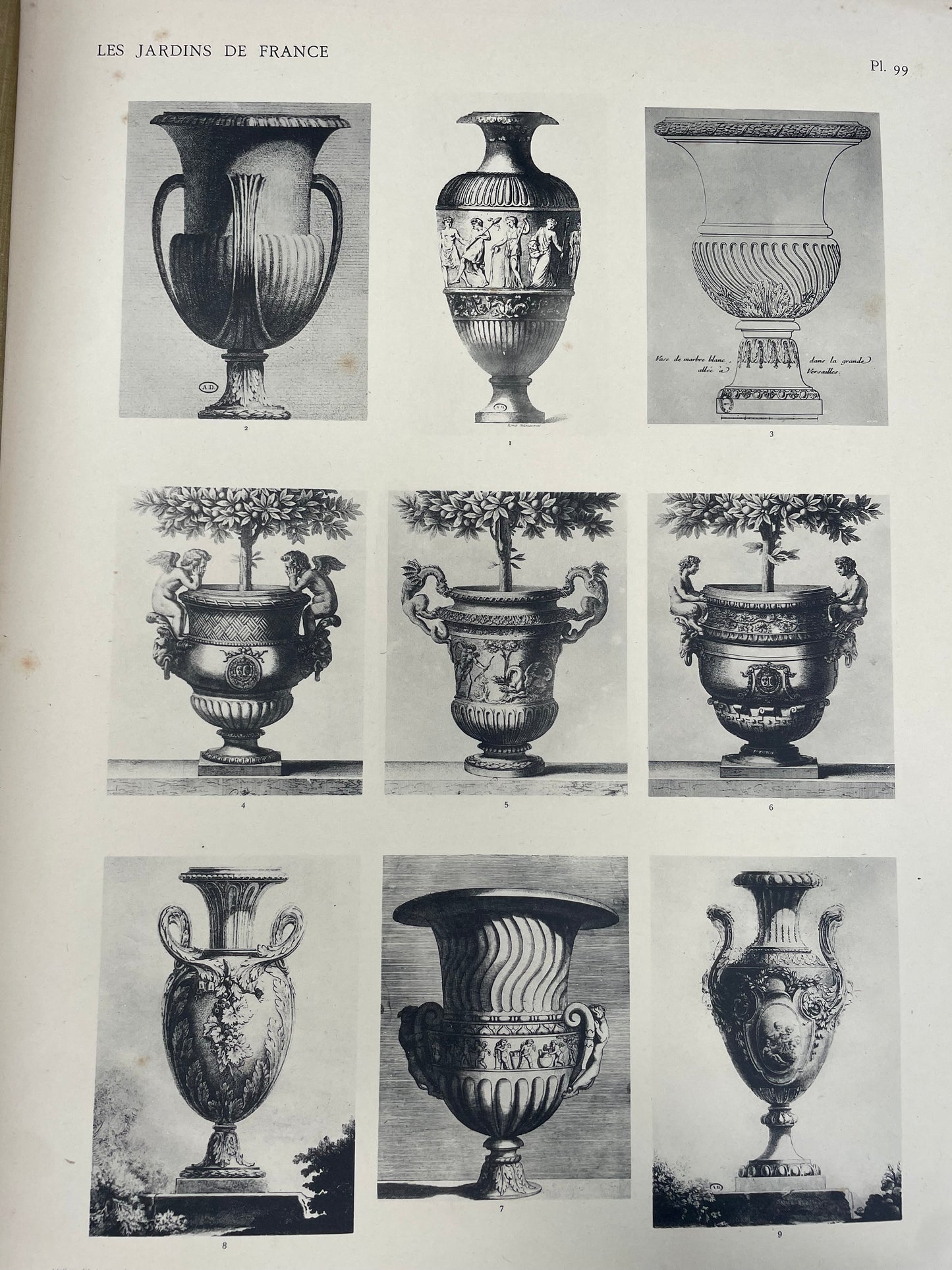 Opera completa Les jardins de France dedica dell’autore 1913 libro antico e raro