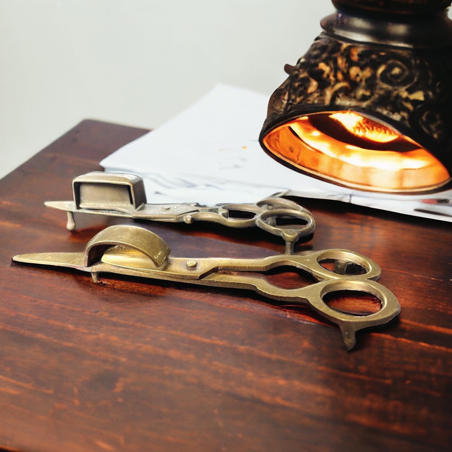 Pair of antique candle extinguisher scissors