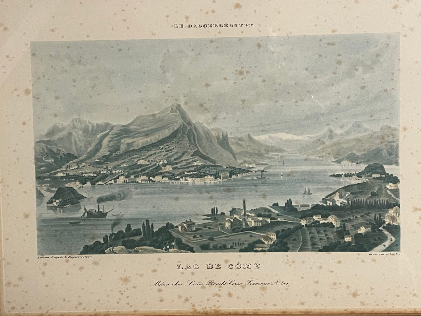 Coppia stampe Lago di Como Lecco vintage