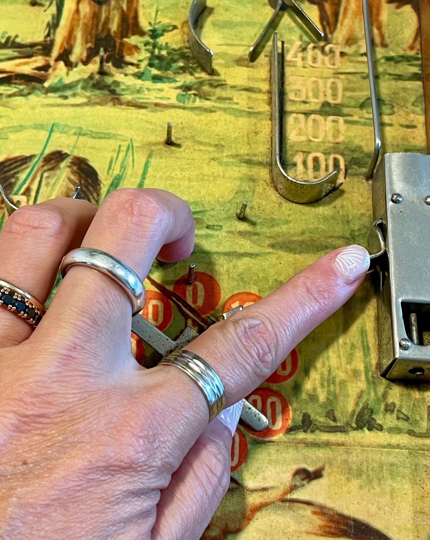 Flipper da tavolo francese con 3 biglie, gioco d’epoca anni ‘40 - ‘50